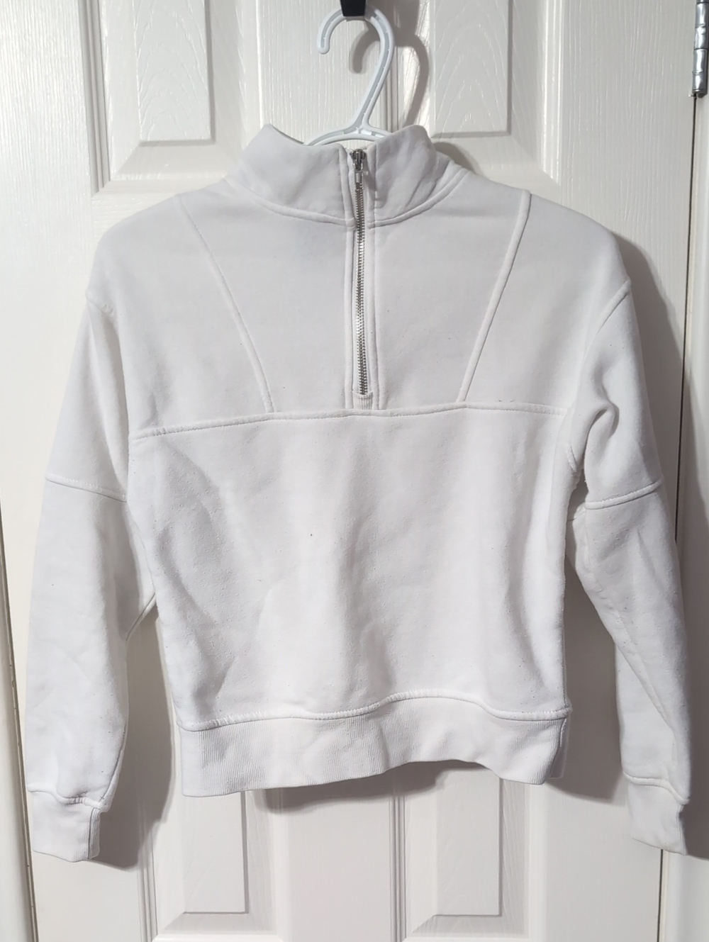 Rebel Sugar White Half-Zip Turtleneck Sweater